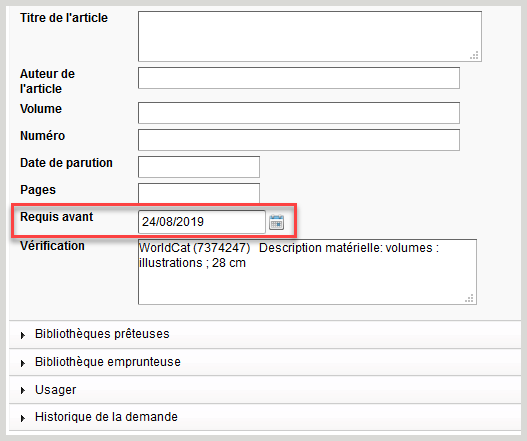 (ENGLISH COMMENT) Screenshot of a request workform in Tipasa with the Need Before field called out